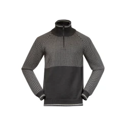 Shop Bergans Alvdal Wool Half Zip - Solid Dark Grey / Vanilla White