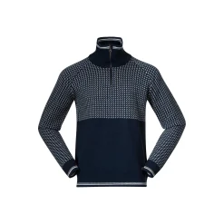 Fashion Bergans Alvdal Wool Half Zip - Navy / Vanilla White