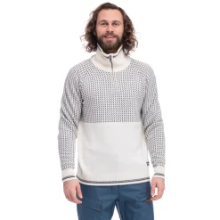 Best Sale Bergans Alvdal Wool Half Zip - Vanilla White / Solid Dark Grey