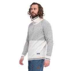 Best Sale Bergans Alvdal Wool Half Zip - Vanilla White / Solid Dark Grey