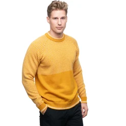 Outlet Bergans Alvdal Wool Jumper - Golden Yellow / Vanilla White