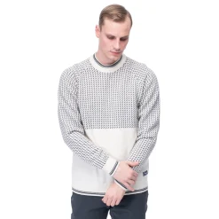 New Bergans Alvdal Wool Jumper - Vanilla White / Solid Dark Grey