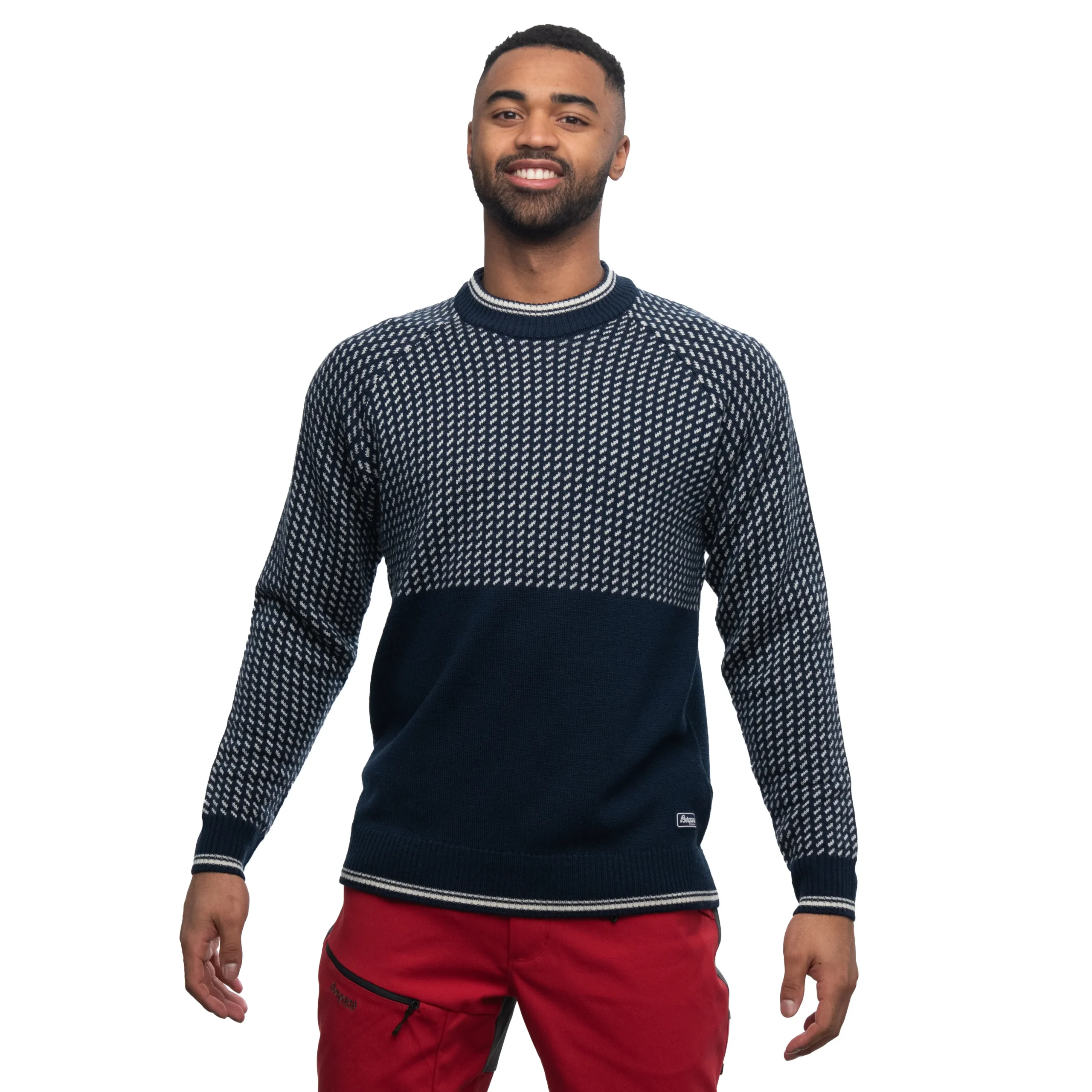 Store Bergans Alvdal Wool Jumper - Navy Blue / Vanilla White