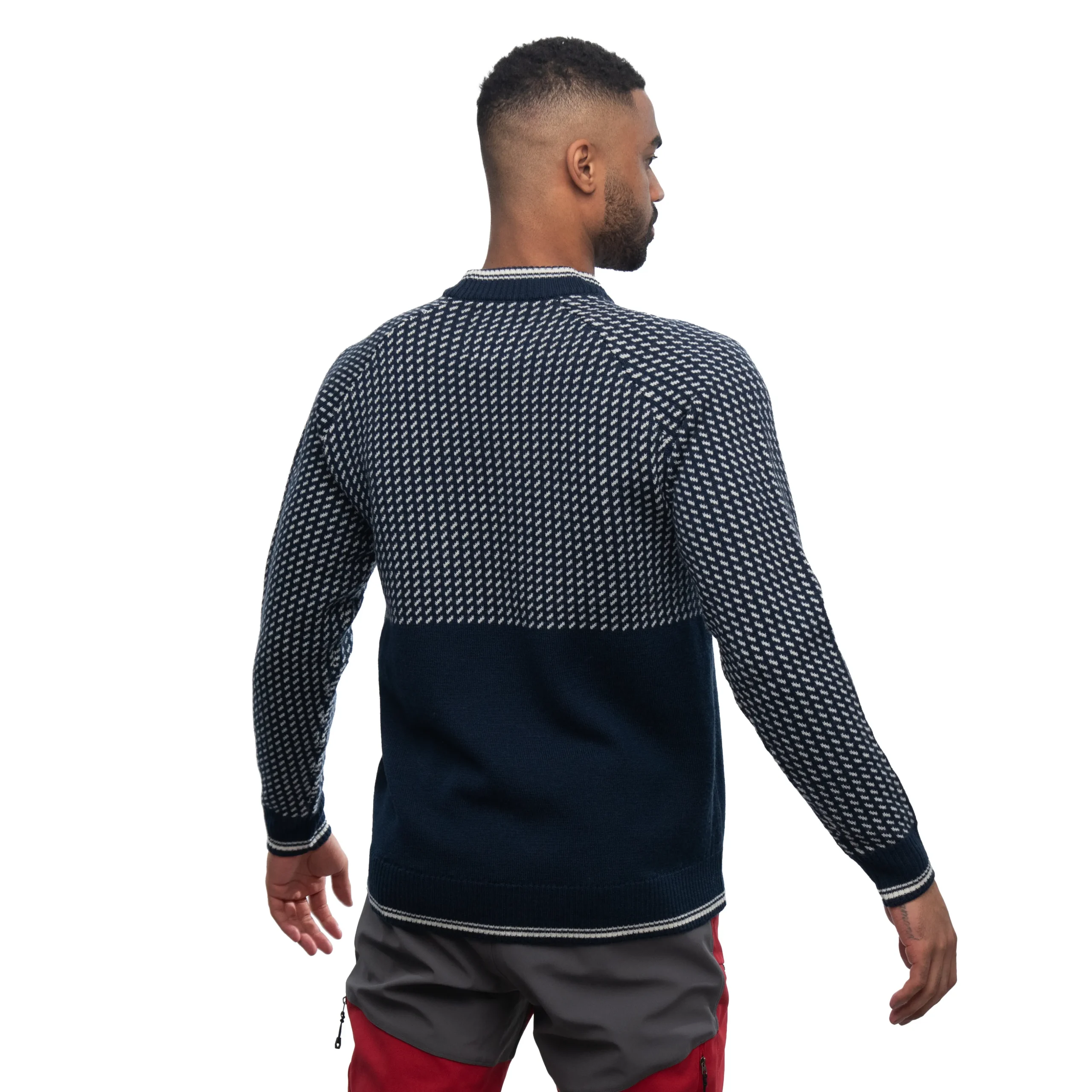 Store Bergans Alvdal Wool Jumper - Navy Blue / Vanilla White