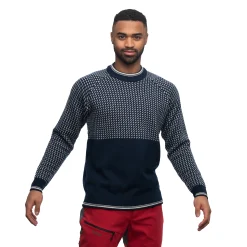 Store Bergans Alvdal Wool Jumper - Navy Blue / Vanilla White