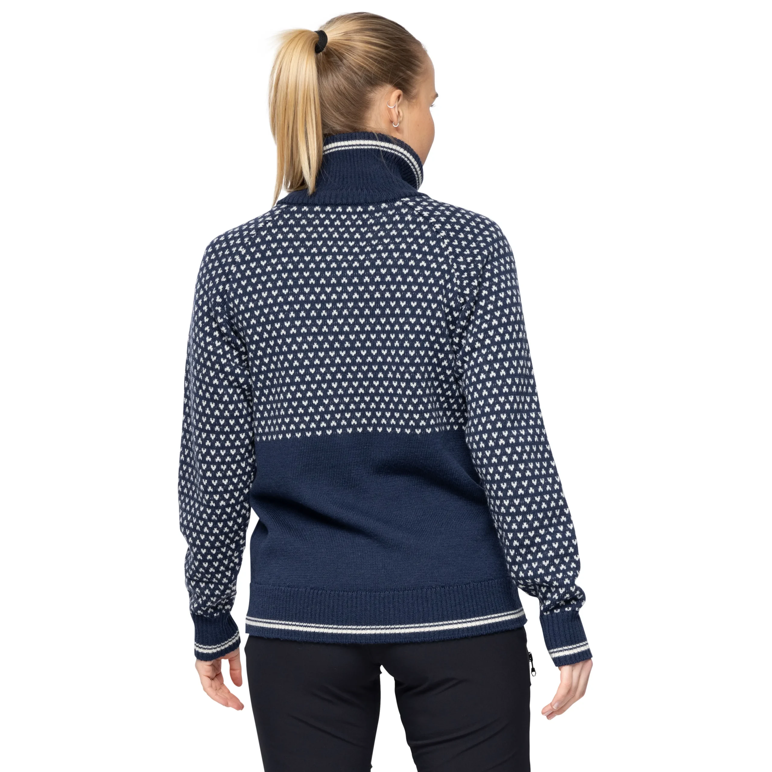 Store Bergans Alvdal Wool W Half Zip - Navy / Vanilla White