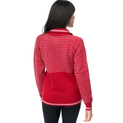 Best Bergans Alvdal Wool W Half Zip - Red / Vanilla White
