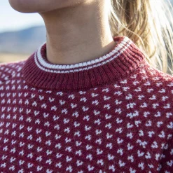 Cheap Bergans Alvdal Wool W Jumper - Chianti Red / Vanilla White