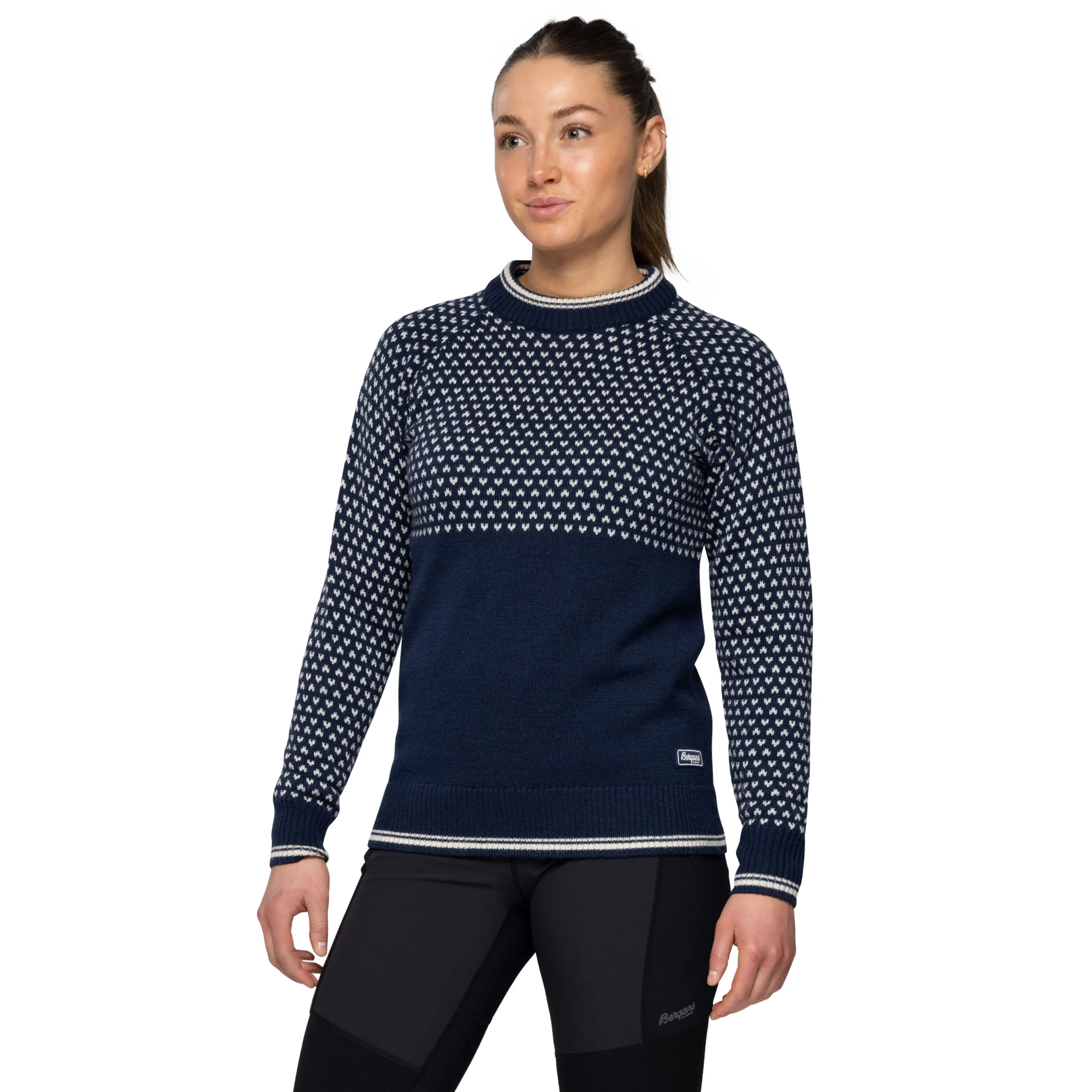Cheap Bergans Alvdal Wool W Jumper - Navy / Vanilla White