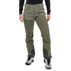 Discount Bergans Bekkely Hybrid W Pants - Dark Green Mud