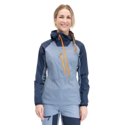 Fashion Bergans Cecilie Light Wind Anorak - Misty Sky Blue / Navy Blue