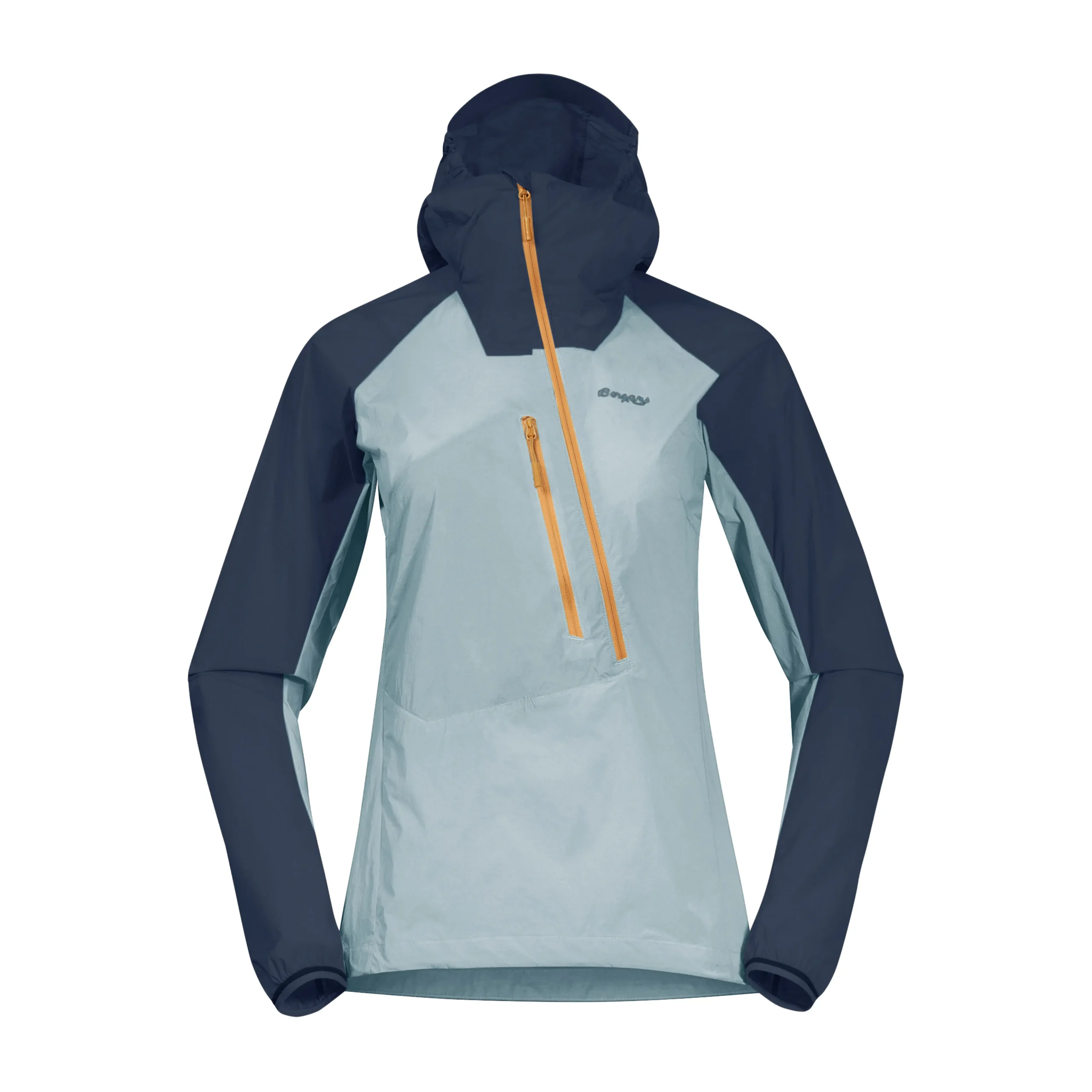 Clearance Bergans Cecilie Light Wind Anorak - Misty Forest / Orion Blue