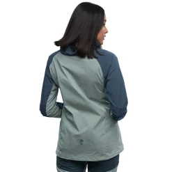 Clearance Bergans Cecilie Light Wind Anorak - Misty Forest / Orion Blue
