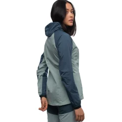 Clearance Bergans Cecilie Light Wind Anorak - Misty Forest / Orion Blue