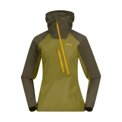 Clearance Bergans Cecilie Light Wind Anorak - Trail Green / Dark Olive Green