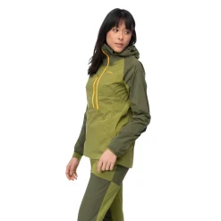 Clearance Bergans Cecilie Light Wind Anorak - Trail Green / Dark Olive Green