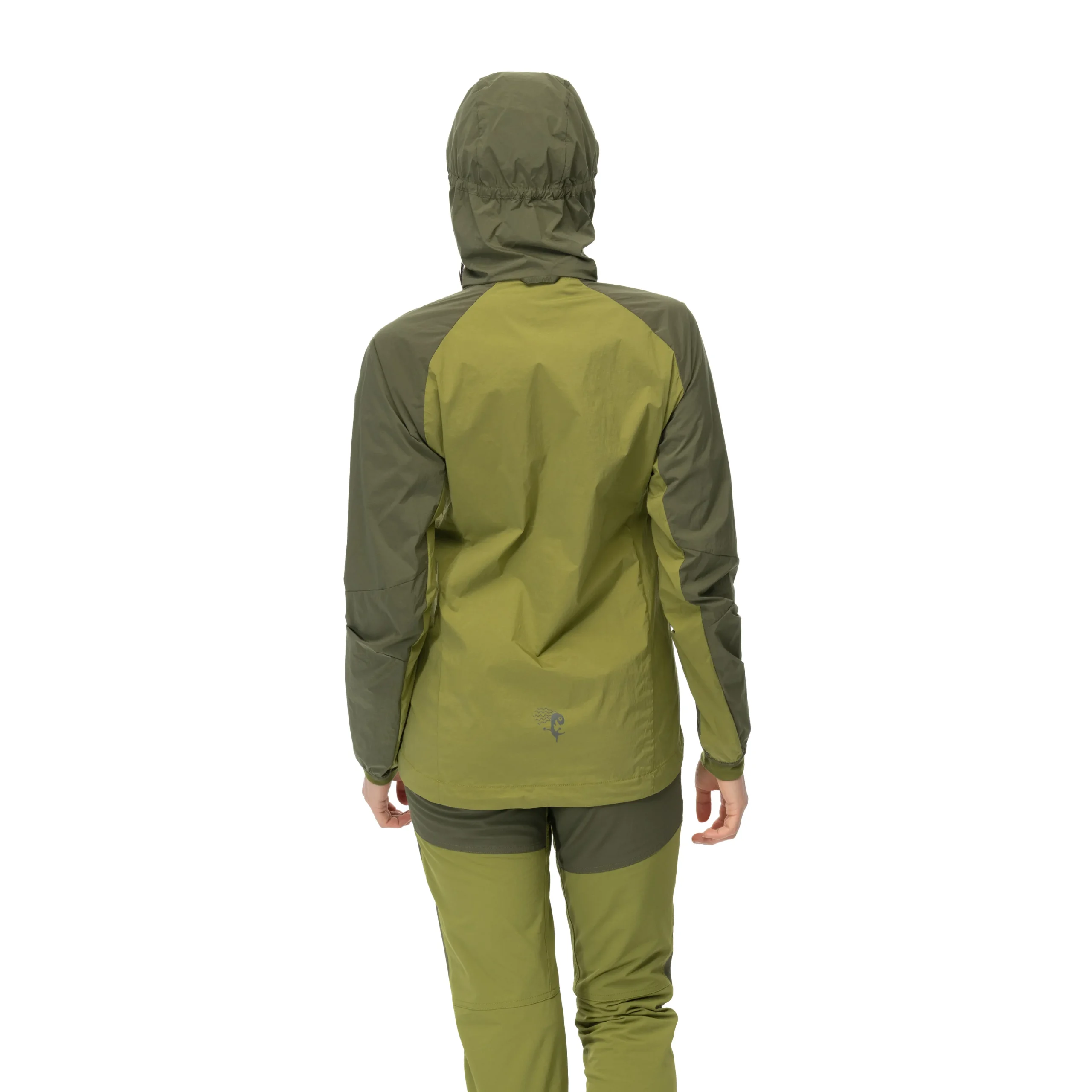 Clearance Bergans Cecilie Light Wind Anorak - Trail Green / Dark Olive Green