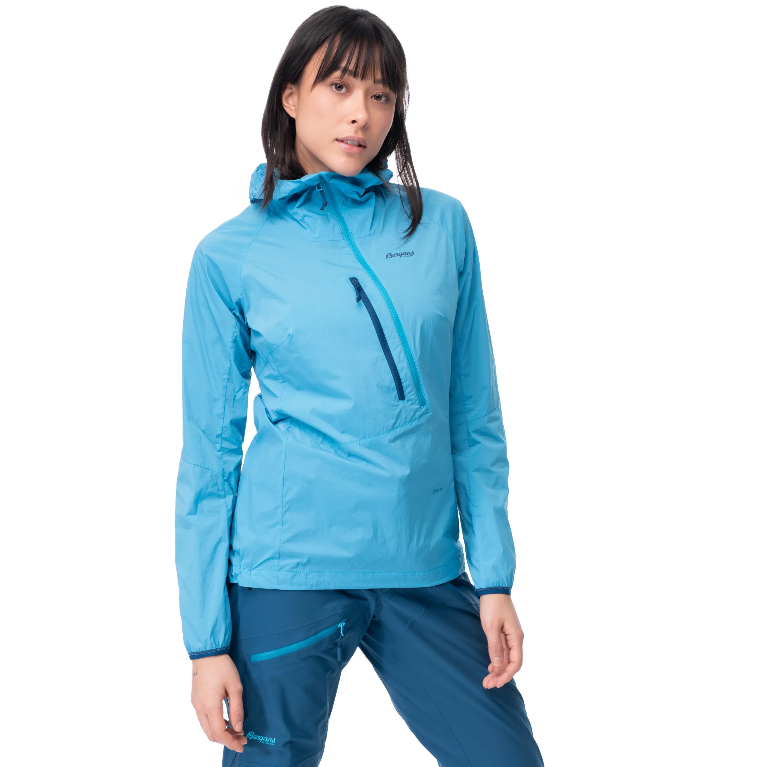 Outlet Bergans Cecilie Light Wind Anorak - Clear Ice Blue