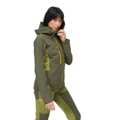 New Bergans Cecilie Mountain Softshell Jacket - Dark Olive Green / Trail Green