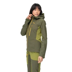 New Bergans Cecilie Mountain Softshell Jacket - Dark Olive Green / Trail Green