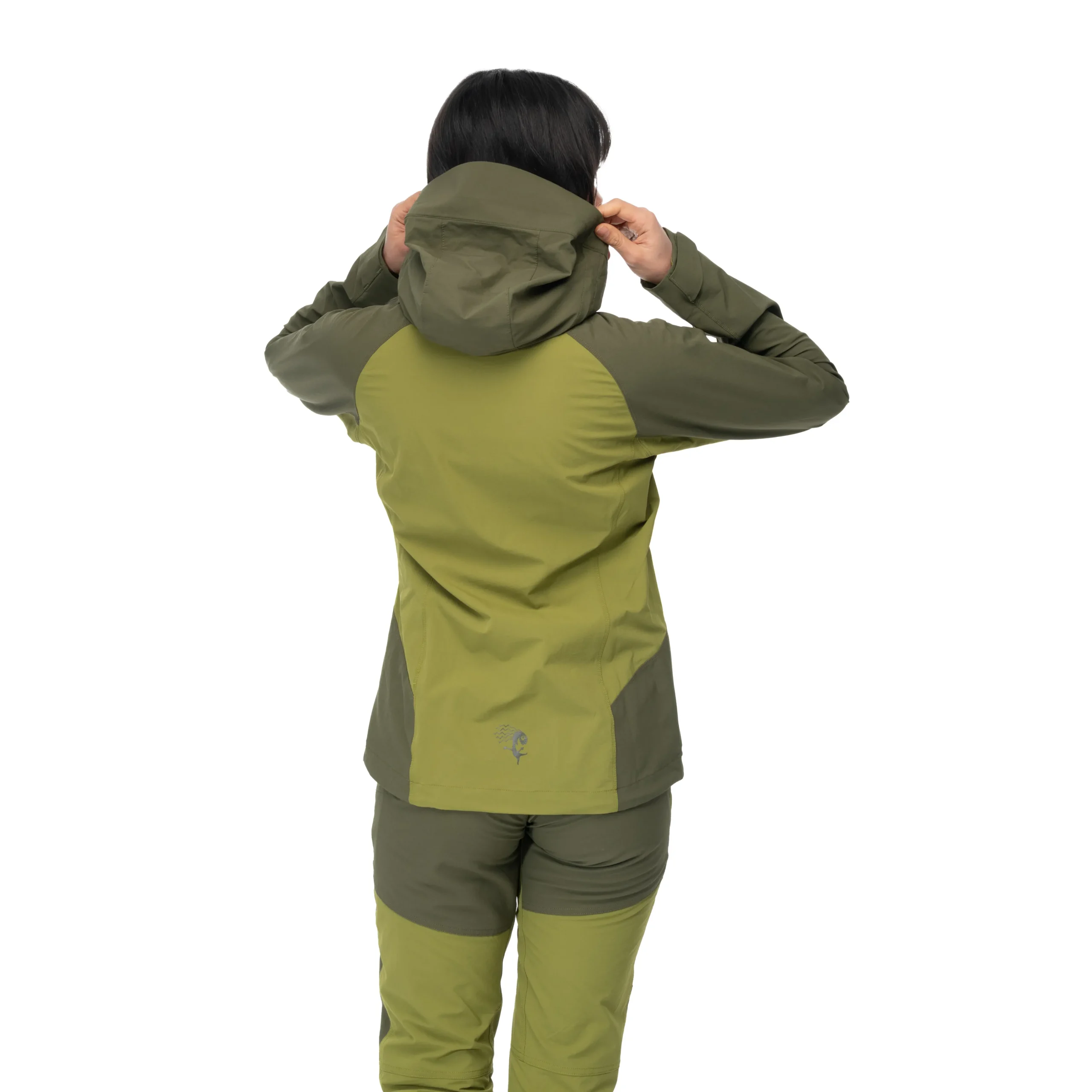 New Bergans Cecilie Mountain Softshell Jacket - Dark Olive Green / Trail Green