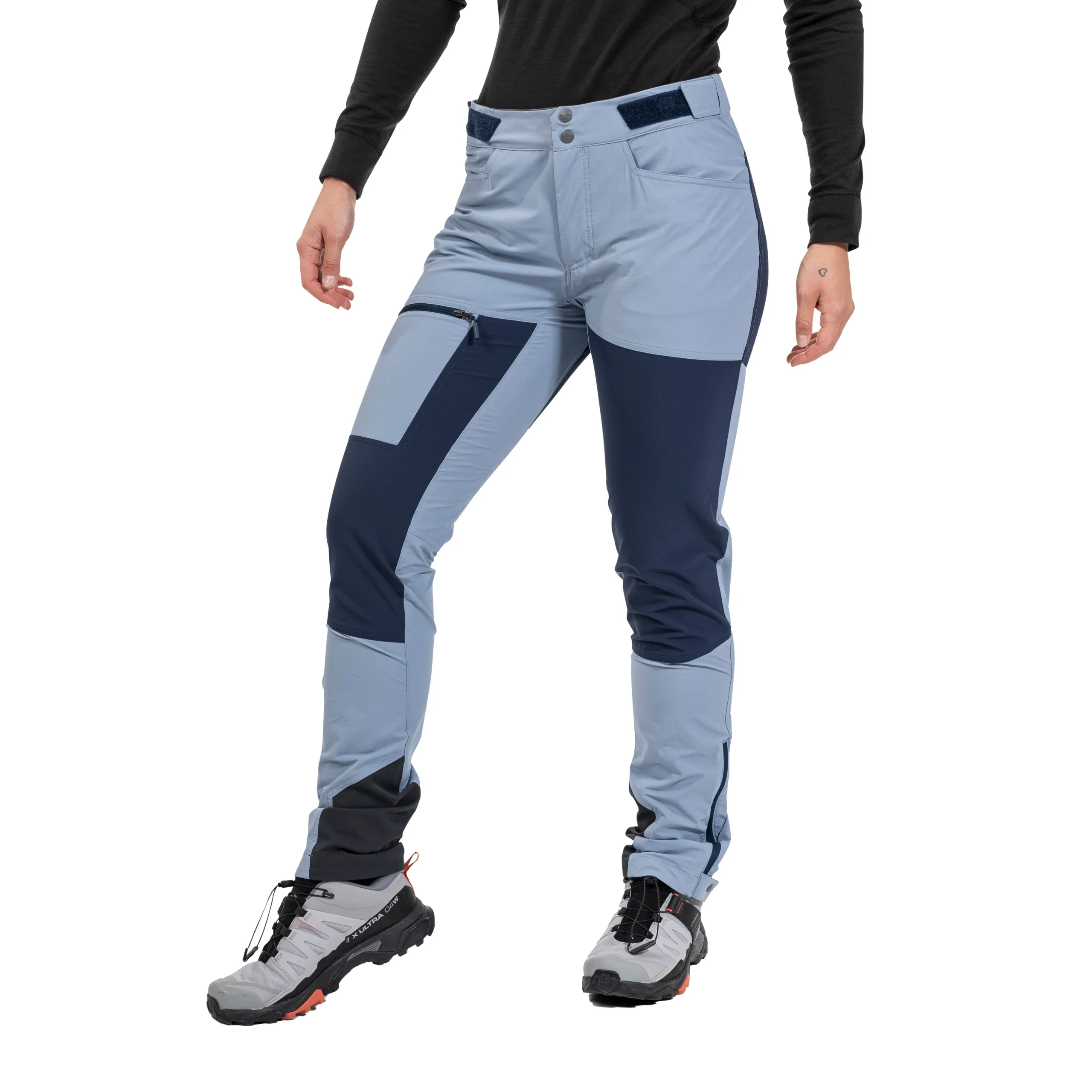 Sale Bergans Cecilie Mountain Softshell Pants - Misty Sky Blue / Navy Blue
