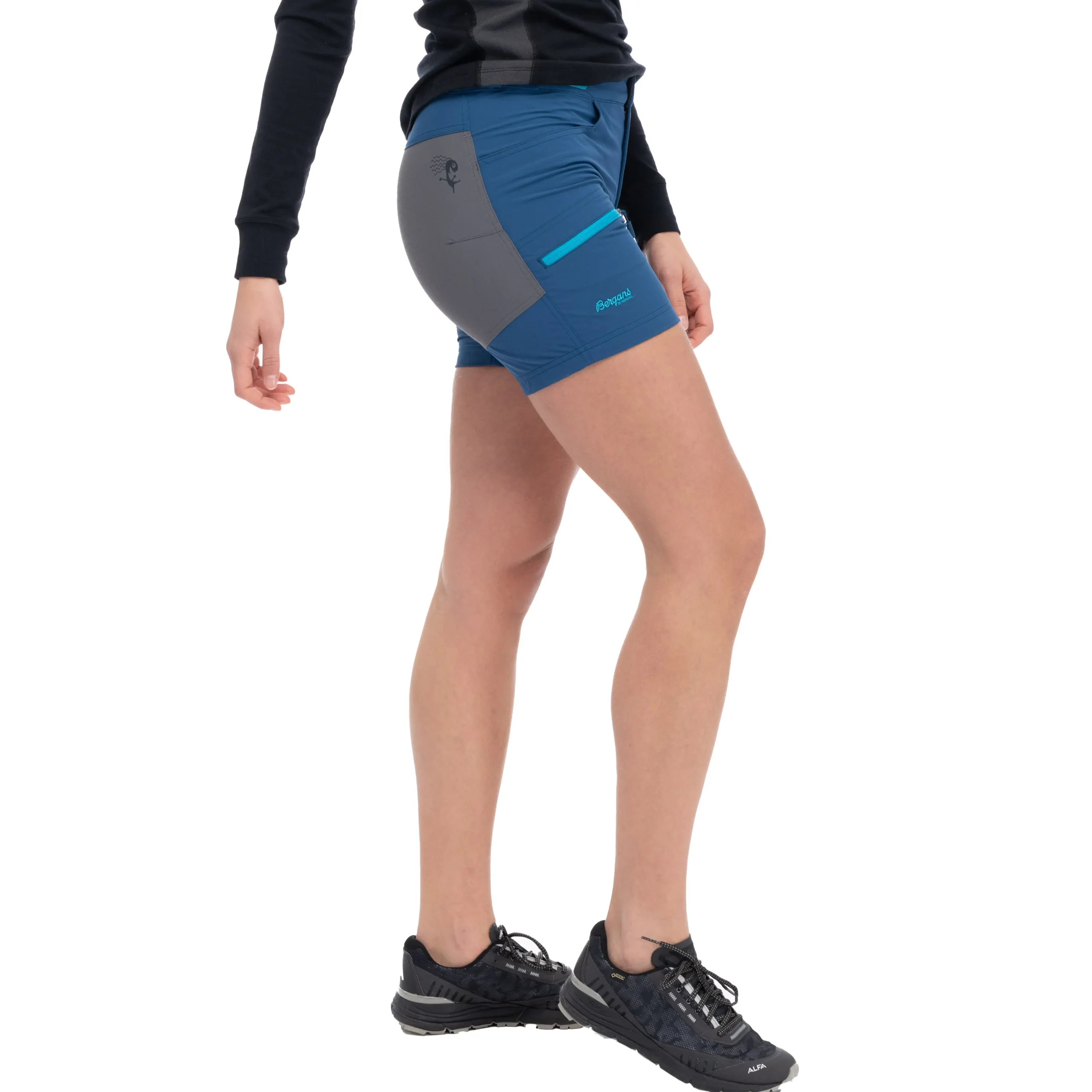 Shop Bergans Cecilie Mtn Softshell Shorts - Deep Sea Blue