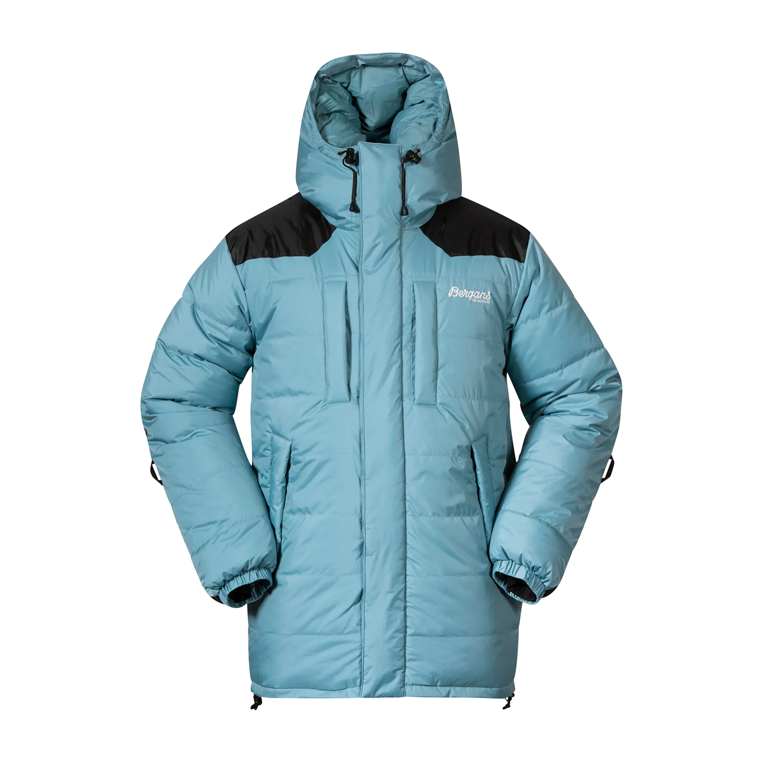 New Bergans Expedition Down Unisex Parka - Arctic Ocean Blue / Black