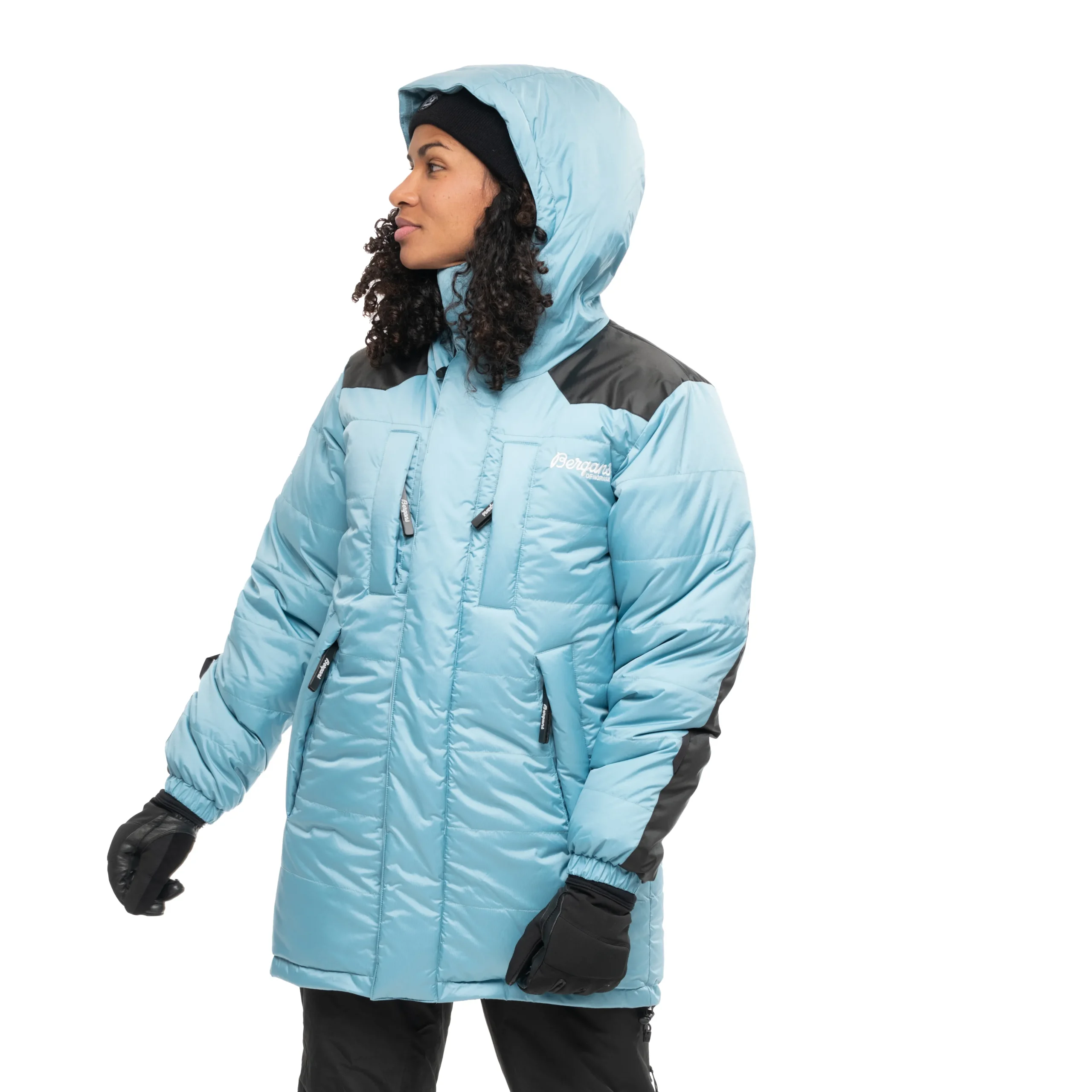 New Bergans Expedition Down Unisex Parka - Arctic Ocean Blue / Black