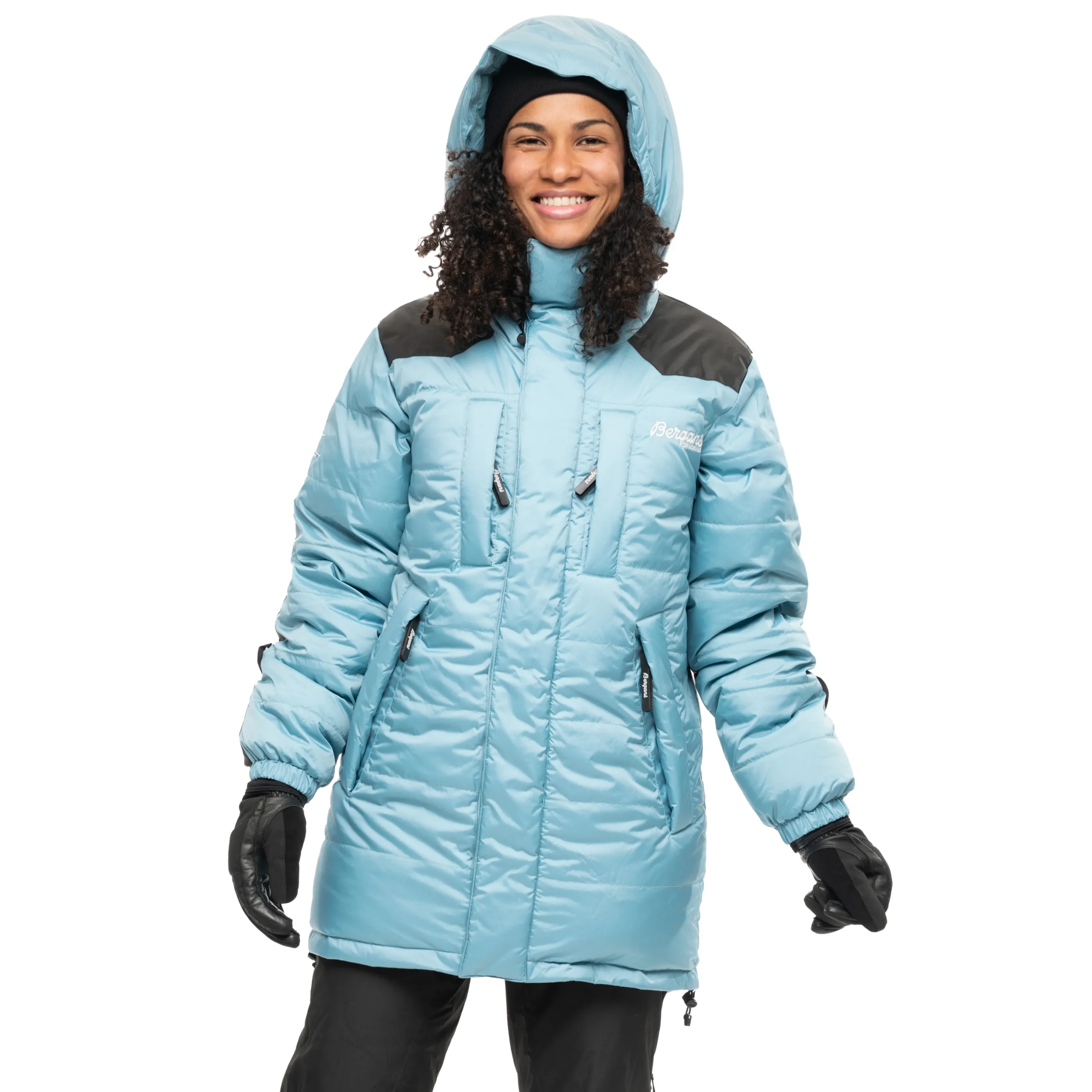 New Bergans Expedition Down Unisex Parka - Arctic Ocean Blue / Black