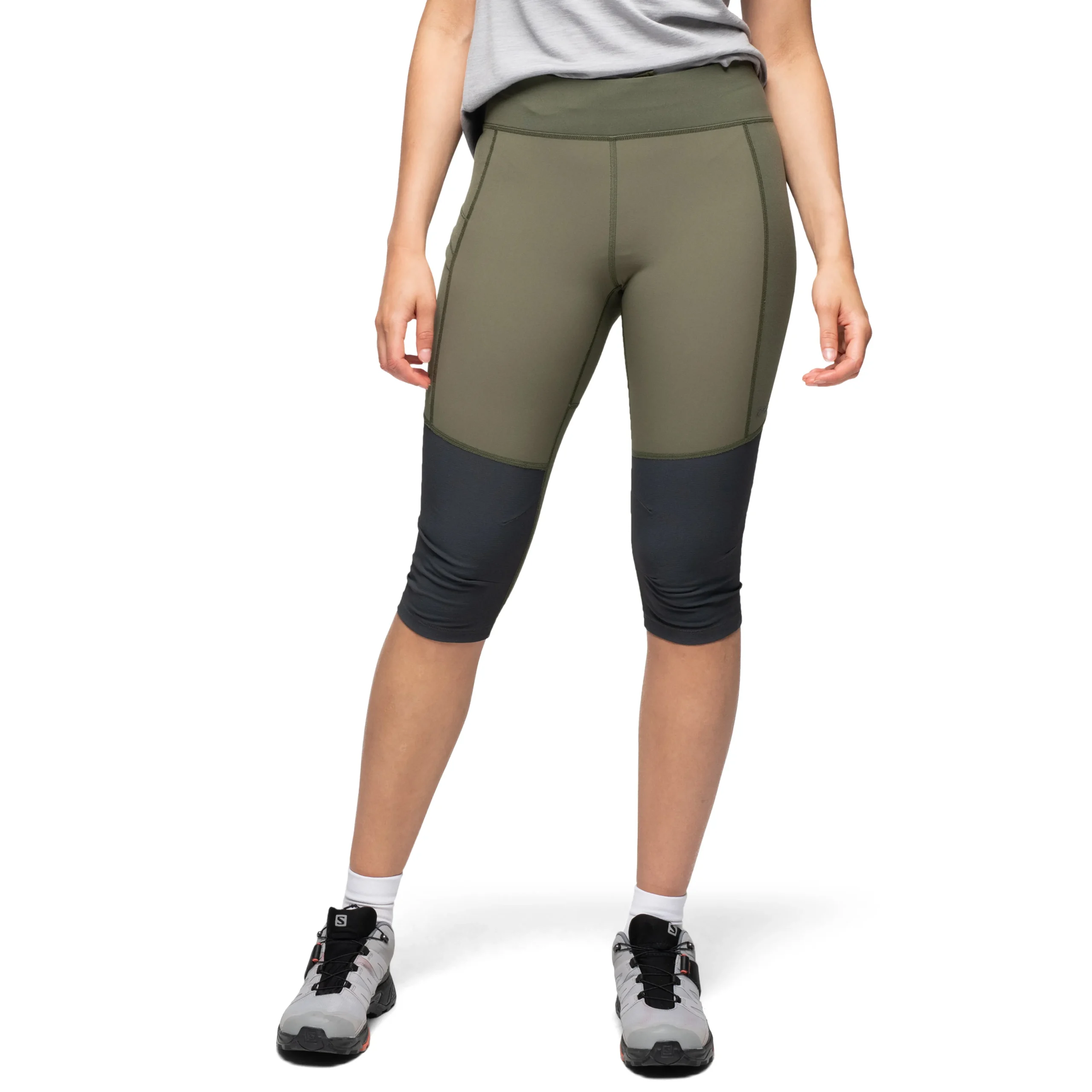 Discount Bergans Fløyen ¾ Outdoor Tights Women - Dark Green Mud / Dark Shadow Grey
