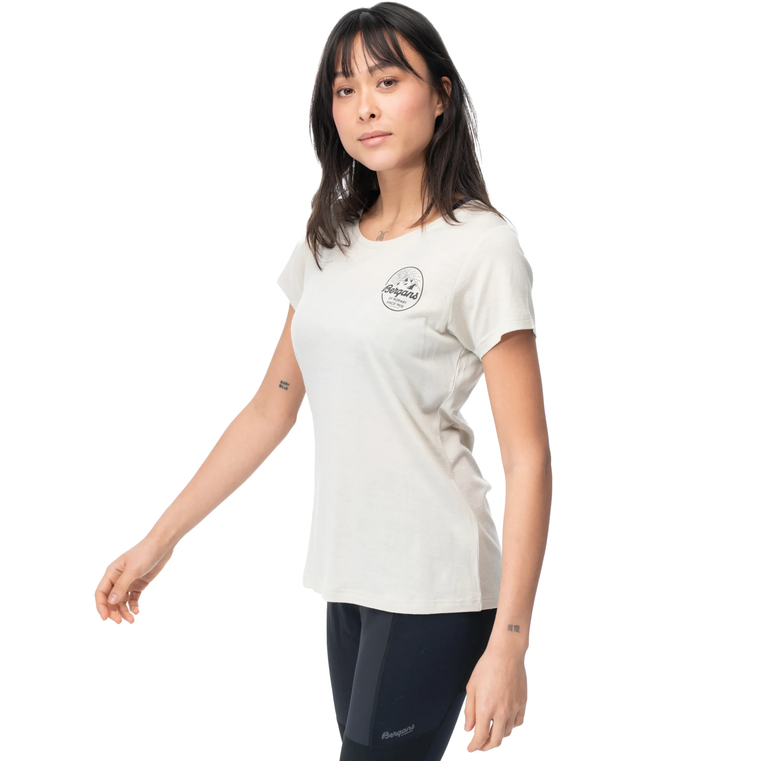 Fashion Bergans Graphic Wool W Tee - Chalk Sand