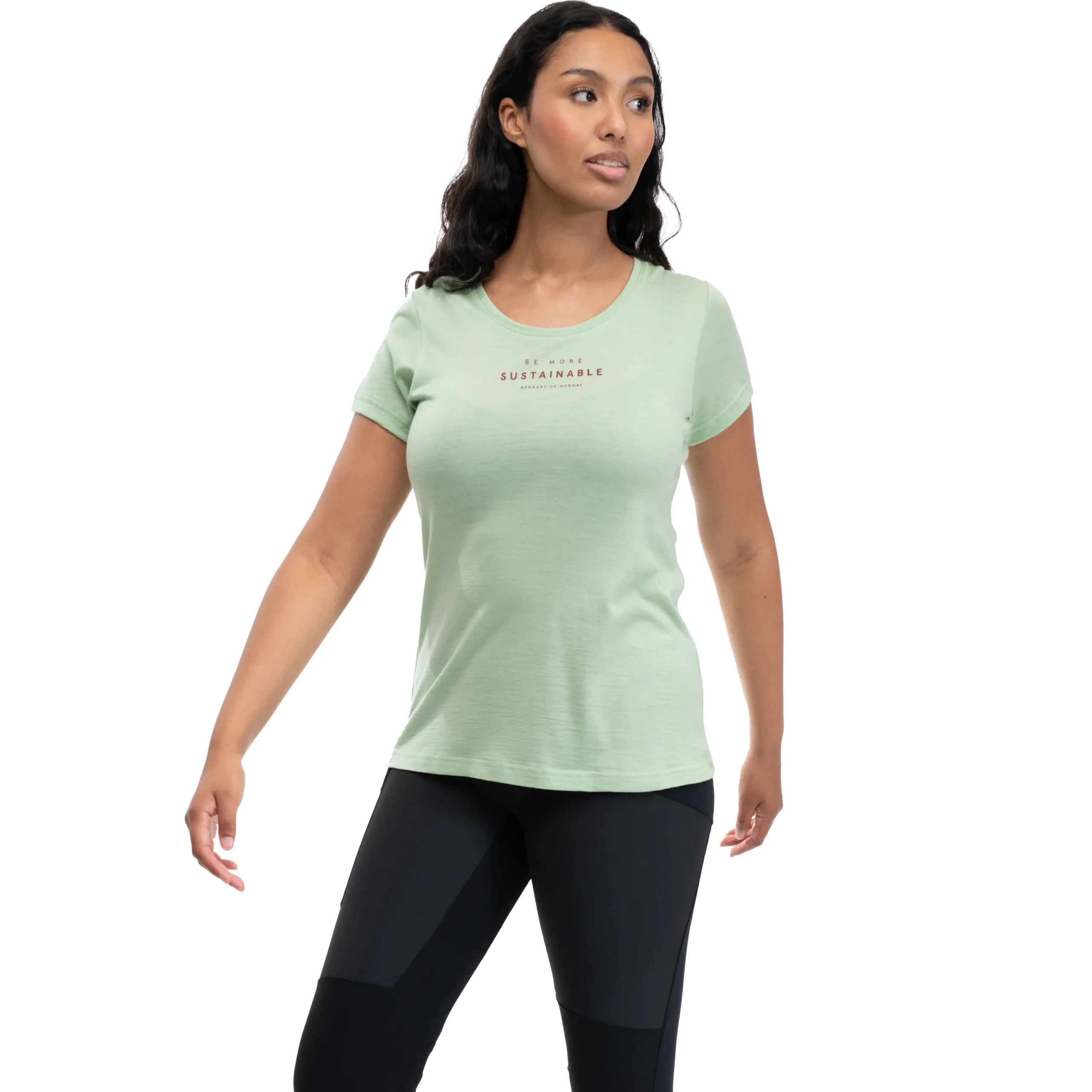 Cheap Bergans Graphic Wool W Tee - Light Jade Green