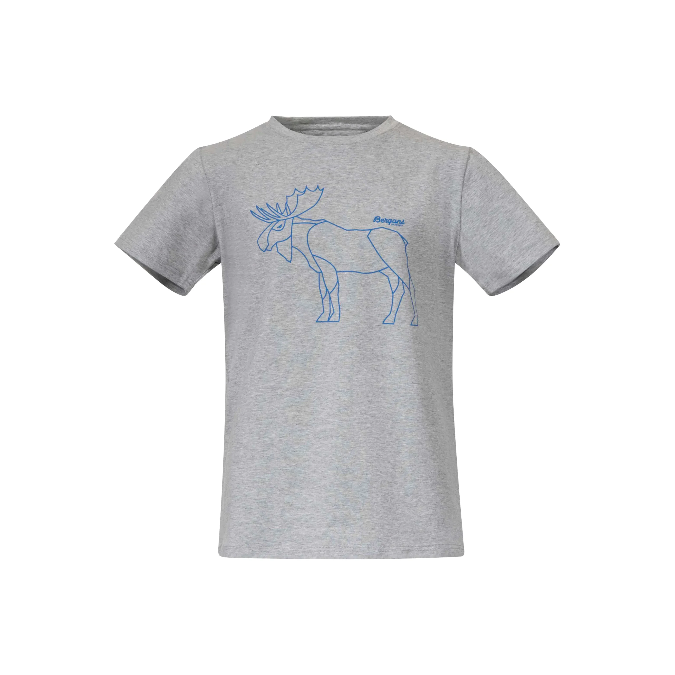 Online Bergans Graphic Youth Tee - Grey Melange / Strong Blue