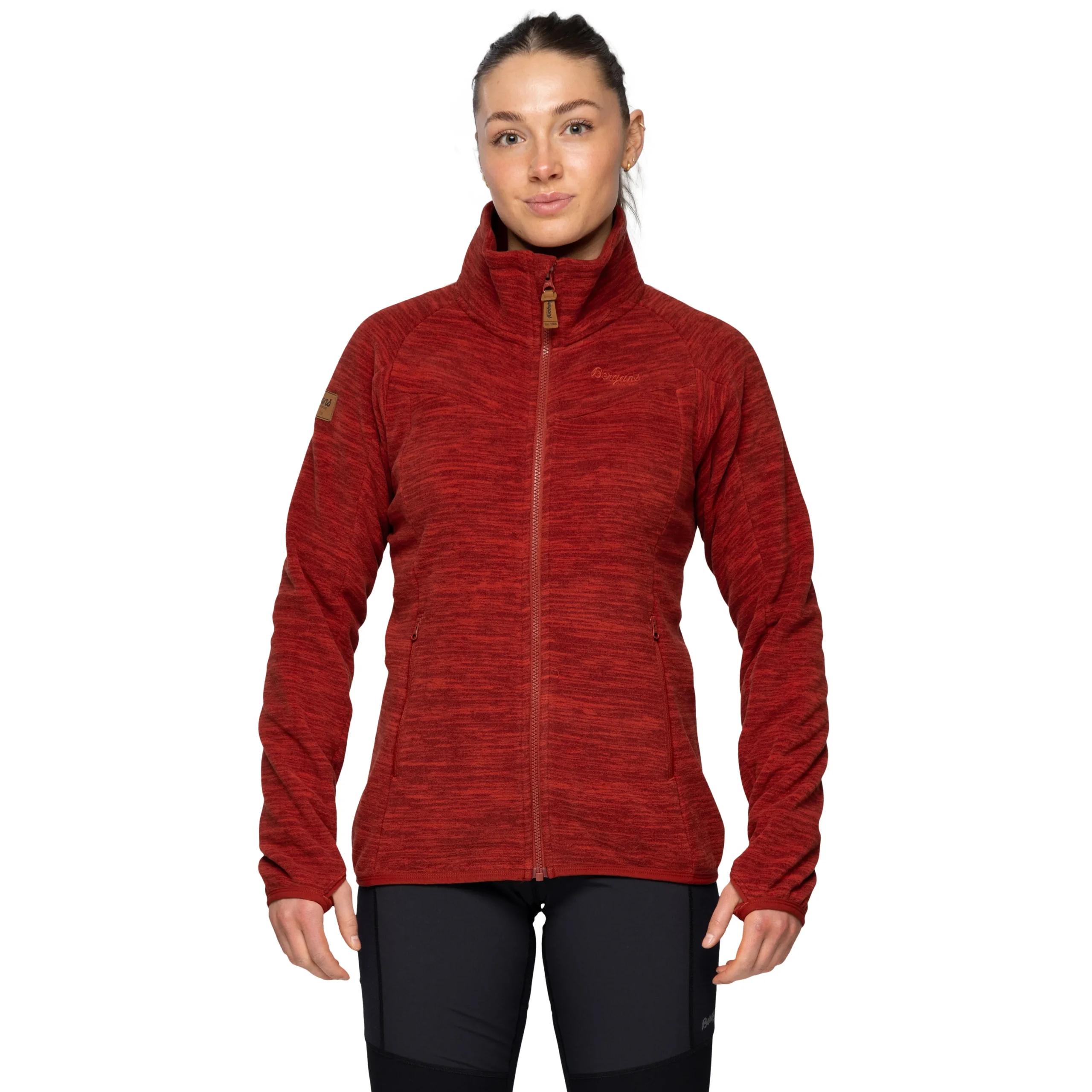 Sale Bergans Hareid Fleece W Jacket NoHood - Chianti Red