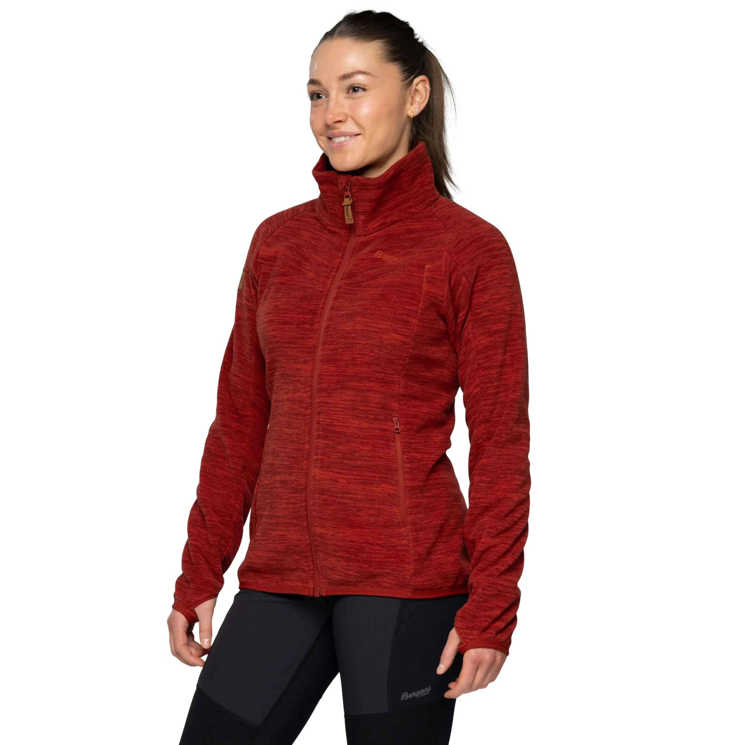 Sale Bergans Hareid Fleece W Jacket NoHood - Chianti Red