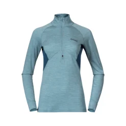 Discount Bergans Inner:Pure W Half Zip - Smoke Blue