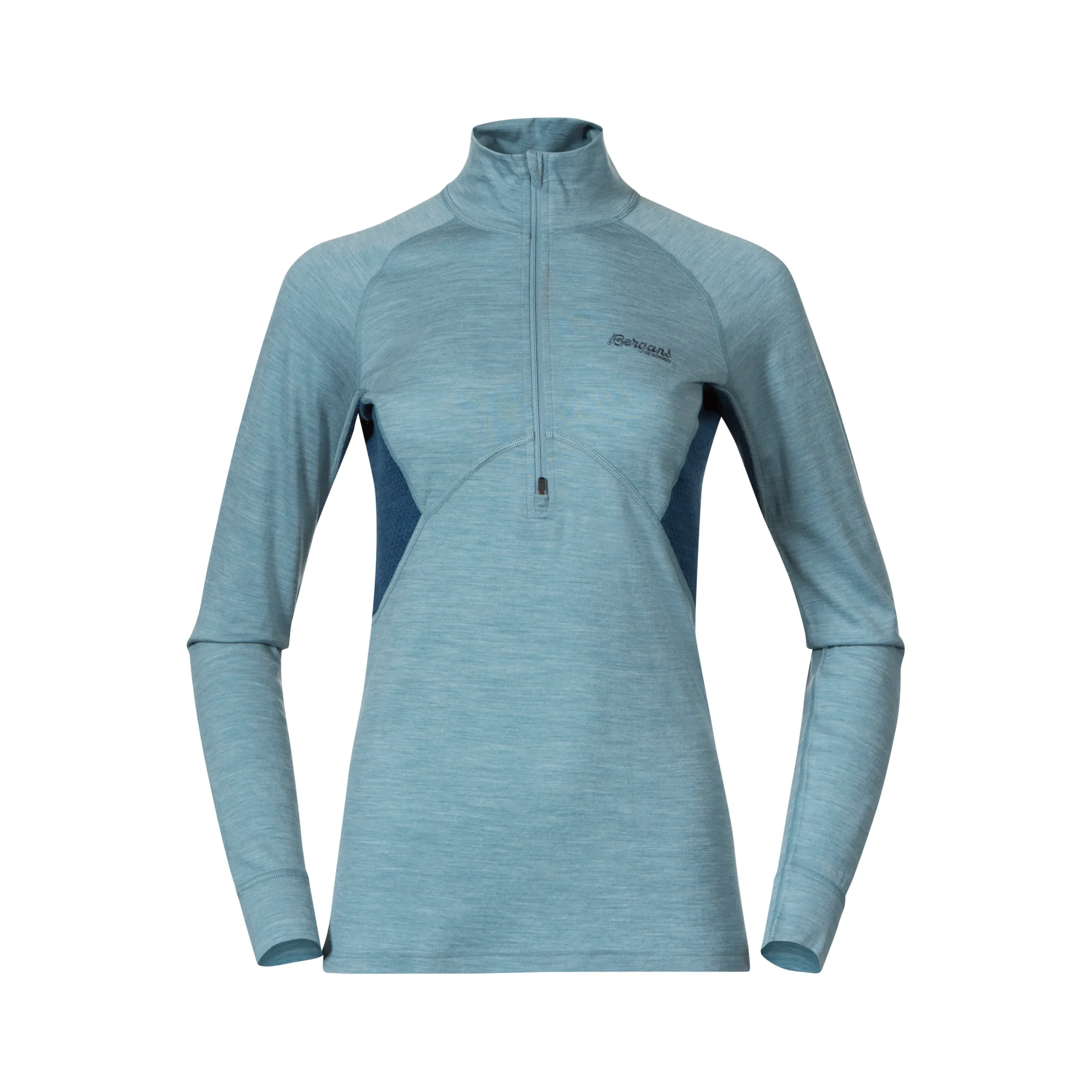 Discount Bergans Inner:Pure W Half Zip - Smoke Blue