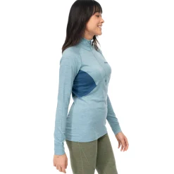 Discount Bergans Inner:Pure W Half Zip - Smoke Blue