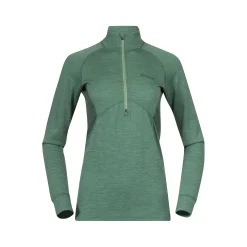 New Bergans Inner:Pure W Half Zip - Jade Green