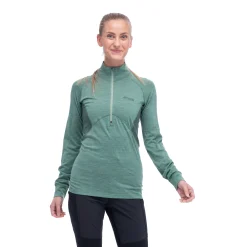 New Bergans Inner:Pure W Half Zip - Jade Green
