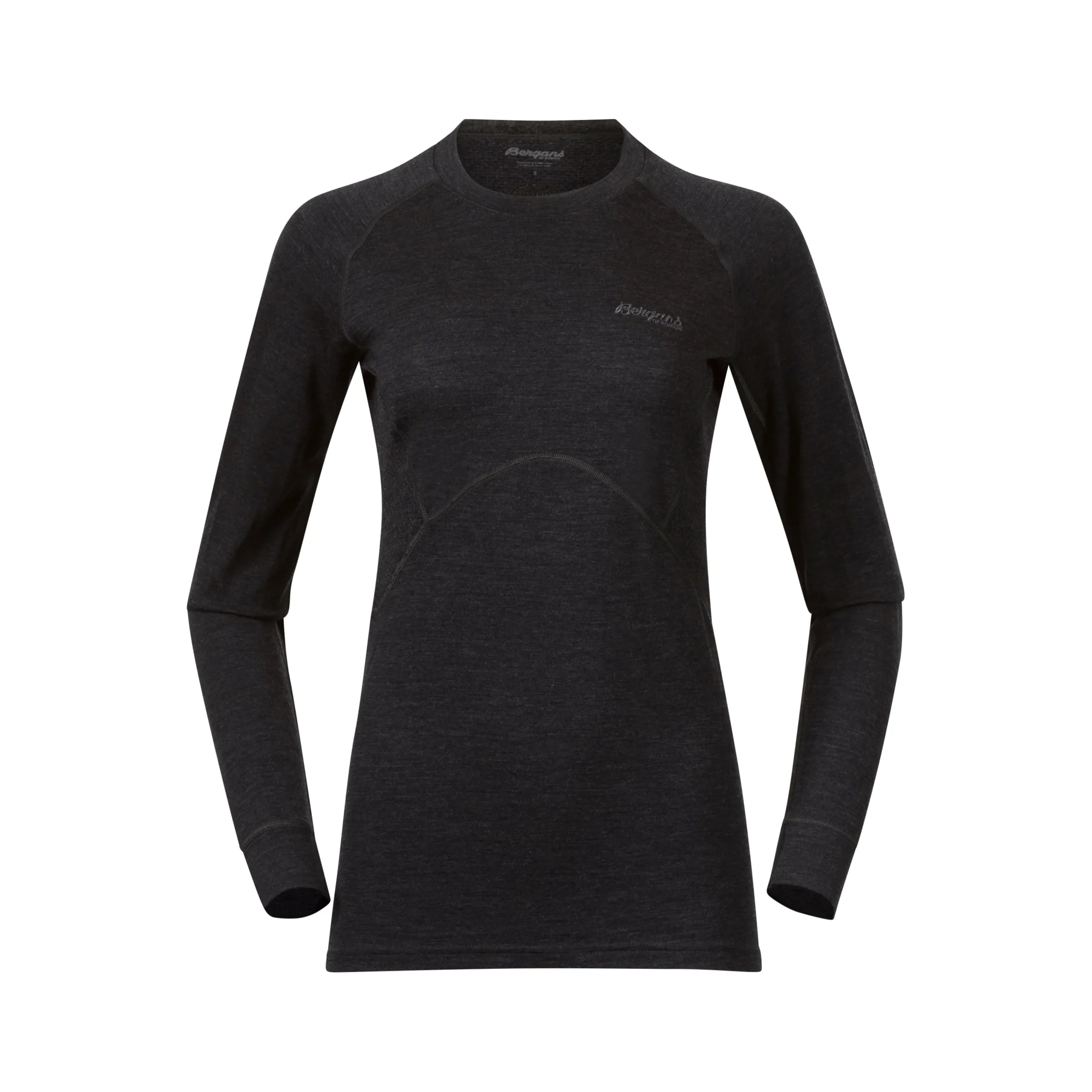 New Bergans Inner:Pure W Long Sleeve - Solid Charcoal