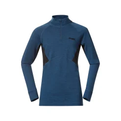 Clearance Bergans Inner:Pure Youth Half Zip - Orion Blue / Solid Charcoal