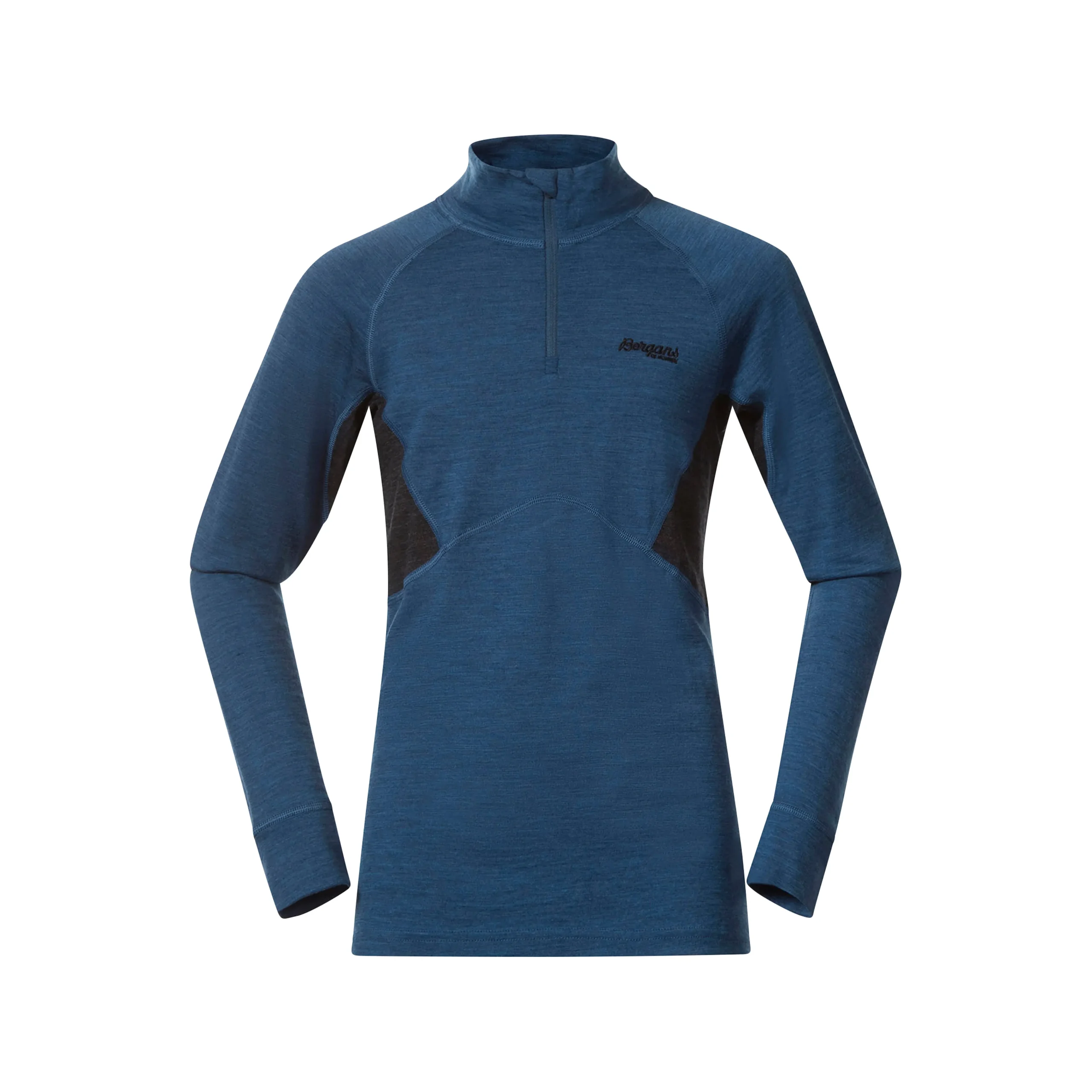 Clearance Bergans Inner:Pure Youth Half Zip - Orion Blue / Solid Charcoal