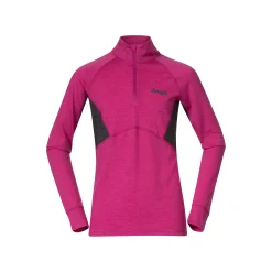 Flash Sale Bergans Inner:Pure Youth Half Zip - Fandango Purple