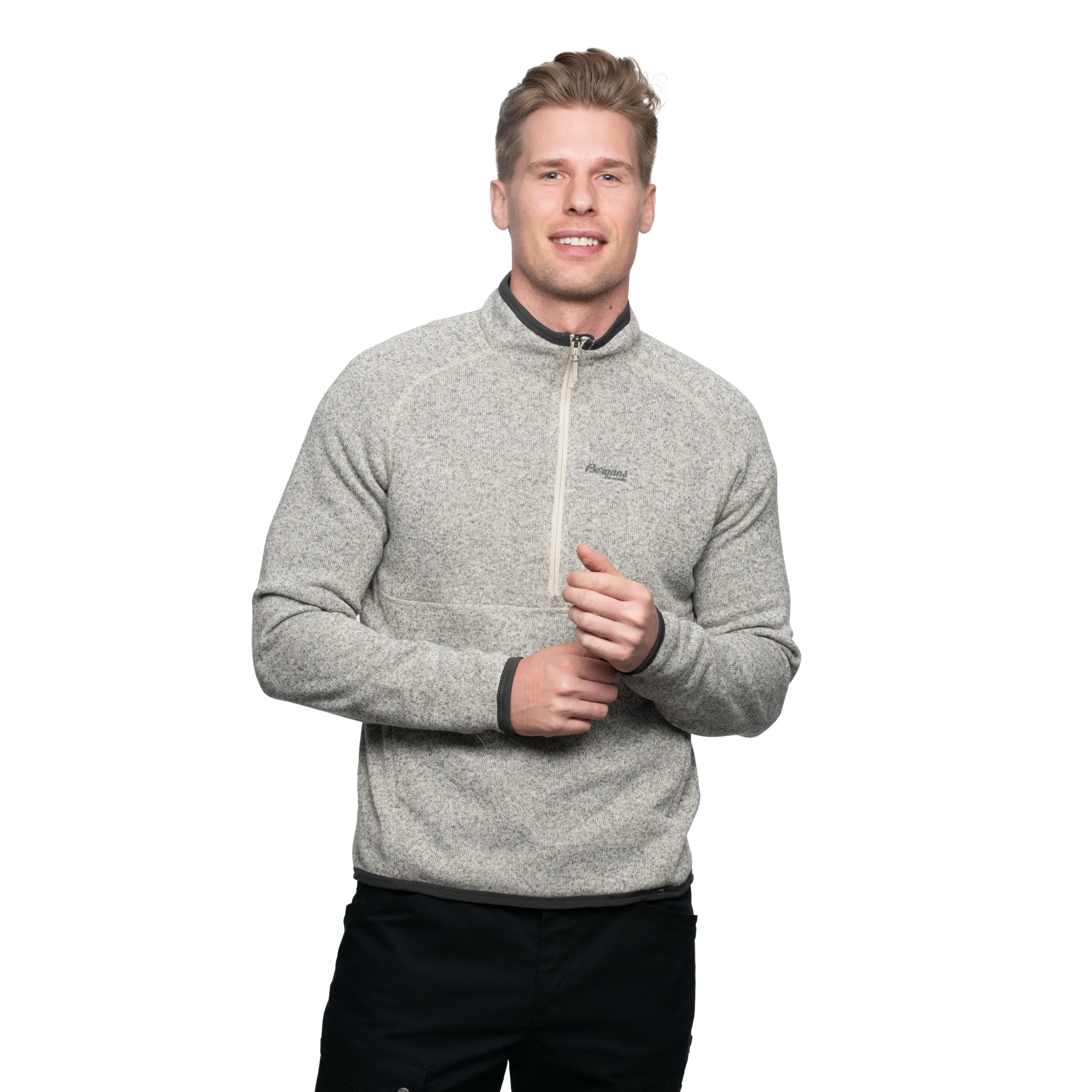 Outlet Bergans Kamphaug Knitted Half Zip - Chalk Sand