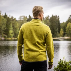 Cheap Bergans Kamphaug Knitted Half Zip - Light Olive Green / Orion Blue
