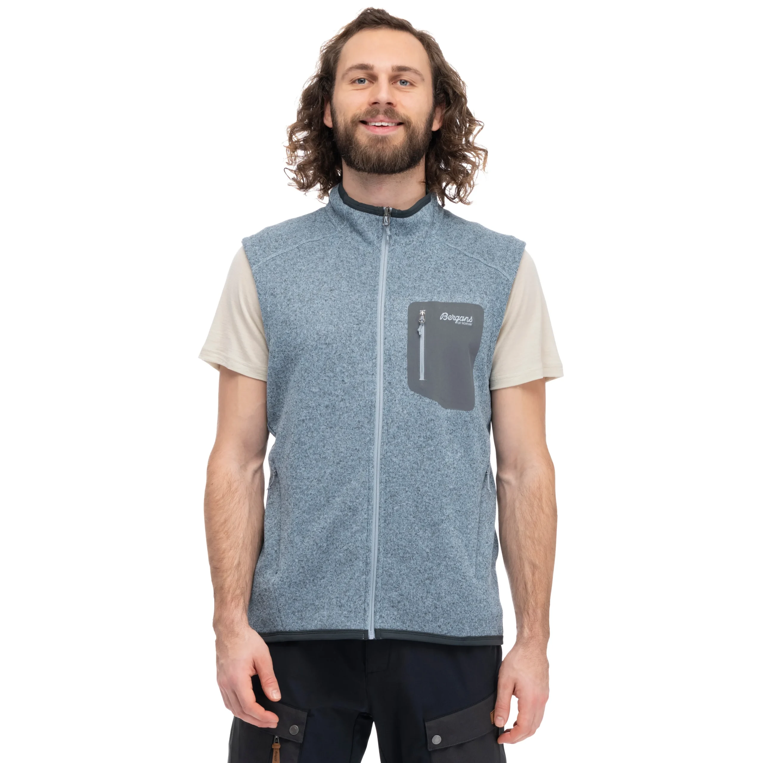 Store Bergans Kamphaug Knitted Vest Men - Husky Blue