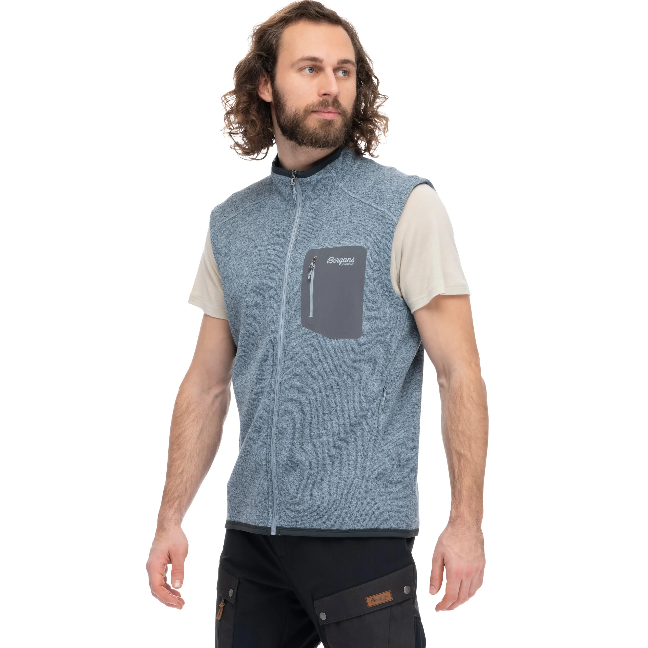 Store Bergans Kamphaug Knitted Vest Men - Husky Blue