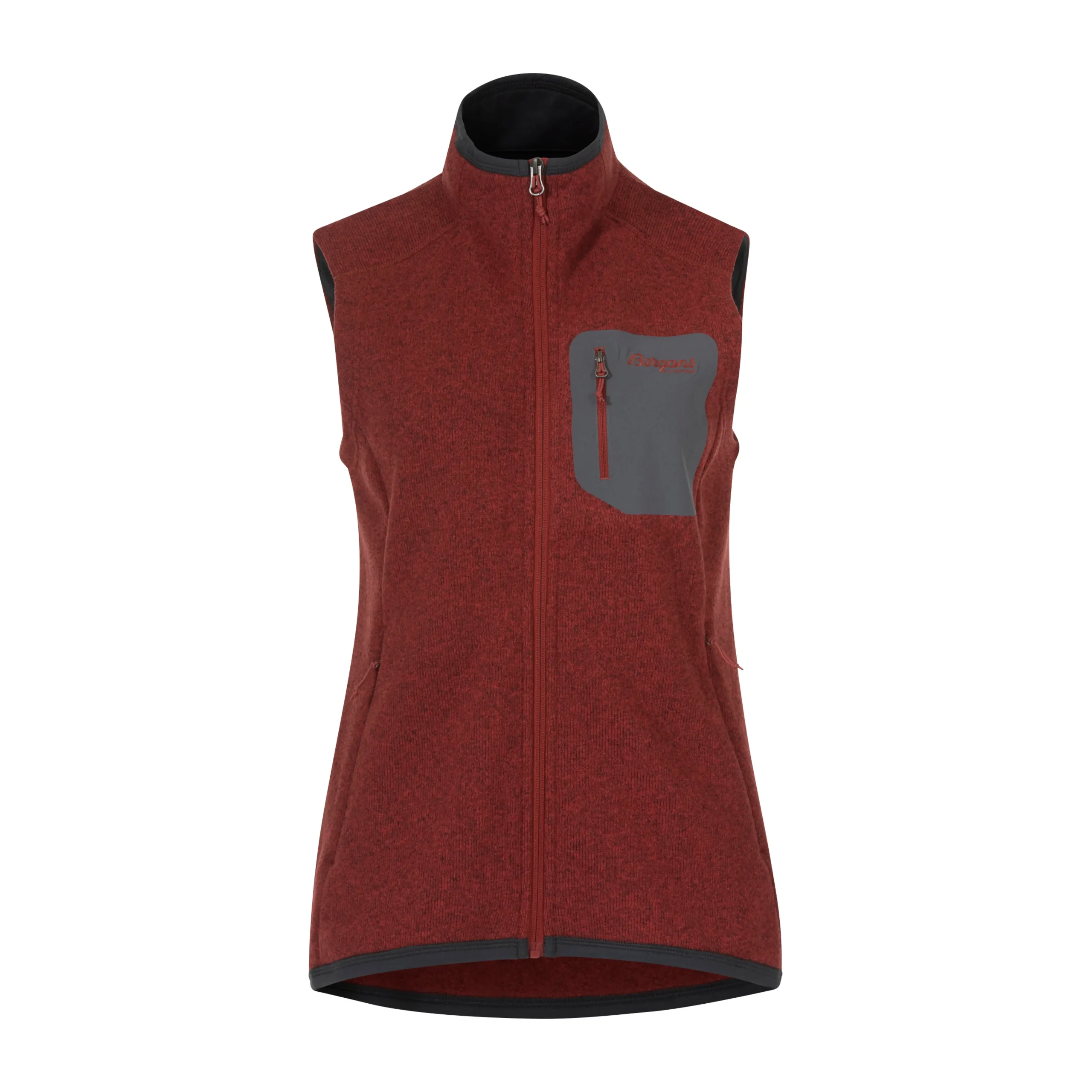 Discount Bergans Kamphaug Knitted Vest Women - Chianti Red